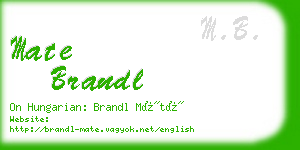 mate brandl business card